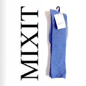 NEW MIXIT KNEE HIGH SOCKS 2 PAIRS Blue Gray Shoe Size 4-10 Women’s